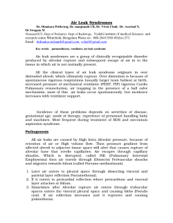 Air Leak Syndromes - Vydehi Institute of Medical Science and