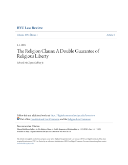 A Double Guarantee of Religious Liberty