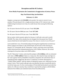 Deception and the NC Lottery