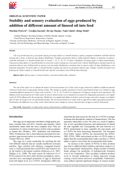 Stability and sensory evaluation of eggs produced by addition of