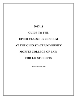 2017-18 Moritz Guide to the Upper Class Curriculum