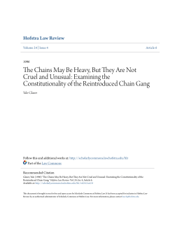 The Chains May Be Heavy, But They Are Not Cruel and Unusual