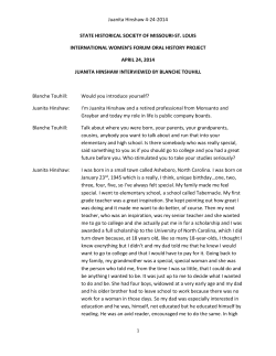 Juanita Hinshaw 4-24-2014 STATE HISTORICAL SOCIETY OF