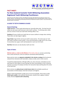FACT SHEET: For New Zealand Cosmetic Teeth Whitening