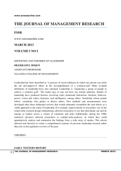 the journal of management research