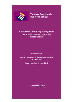Tampere Polytechnic Business School Cash inflow