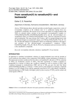 From vanadium(V) to vanadium(IV)&mdash;and backwards