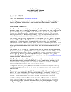 La Casa Hispana Modern Language Program Gregory College