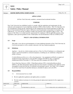 NYU Safety Policy Manual