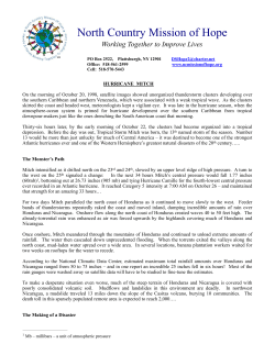 Hurricane Mitch - North Country Mission of Hope