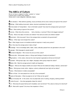 The ABCs of Culture