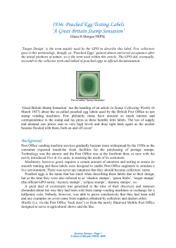 1936: Poached Egg Testing Labels `A Great Britain