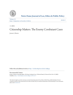 Citizenship Matters: The Enemy Combatant Cases