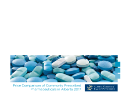 Price Comparison of Commonly Prescribed Pharmaceuticals in