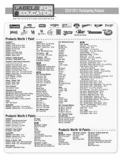 List of Participating Products