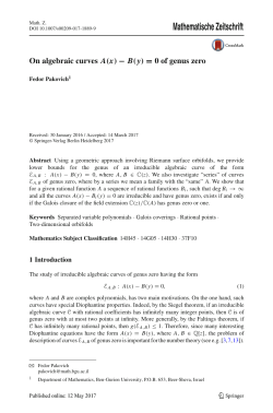 On algebraic curves A (x)