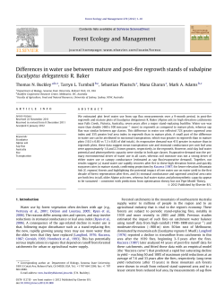 Differences in water use between mature and post