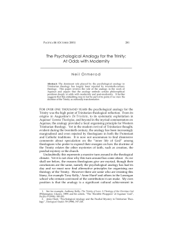 The Psychological Analogy for the Trinity