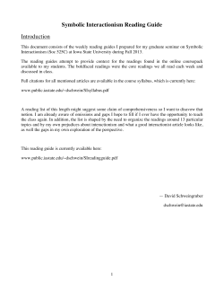 Symbolic Interactionism Reading Guide - public.iastate.edu