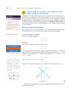 SOLVING SYSTEMS BY GRAPHING AND SUBSTITUTION