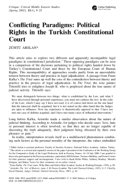Political Rights in the Turkish Constitutional Court