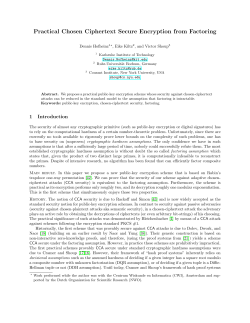 Practical Chosen Ciphertext Secure Encryption from Factoring