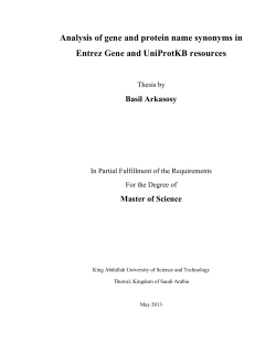 Analysis of gene and protein name synonyms in Entrez Gene and