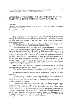 ADSORPTION, AUTOINHIBITION AND AUTOCATALYSIS IN POLARO