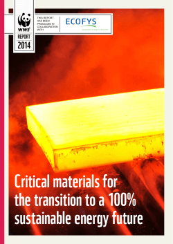 Critical materials for the transition to a 100% sustainable