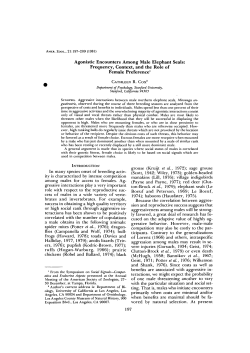 Agonistic Encounters Among Male Elephant Seals