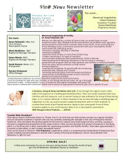 April 2011 - Vitality For Life Health Center