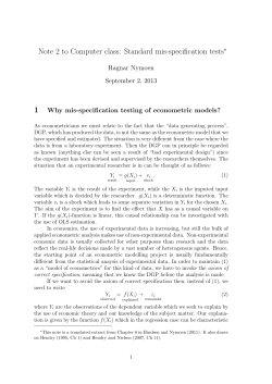 Note 2 to Computer class: Standard mis-specification tests