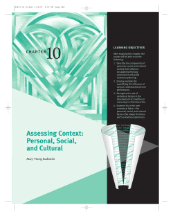 Assessing Context: Personal, Social, and Cultural