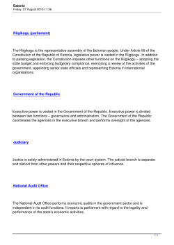 Riigikogu (parliament) The Riigikogu is the representative assembly