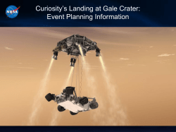 Curiosity`s Landing at Gale Crater Event Planning