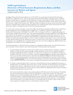 NAR Legal Guidance Disclosure of Flood Insurance Requirements