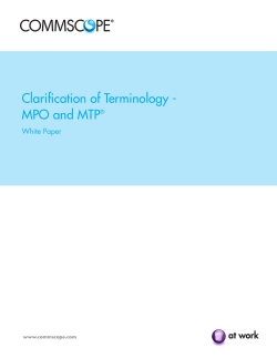 Clarification of Terminology - MPO and MTP