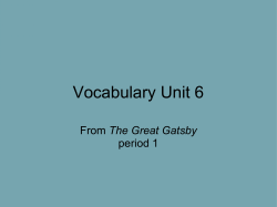 Vocabulary Unit 6 pd. 1