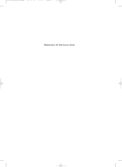 democracy at the local level - Centre for Human Settlements