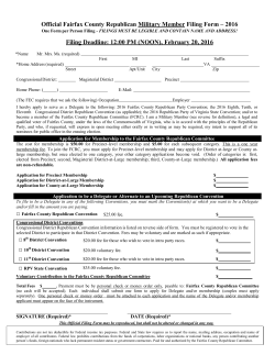 Official Fairfax County Republican Military Member Filing Form