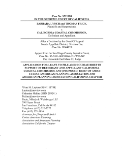Barbara Lynch and Thomas Frick v. California Coastal Commission