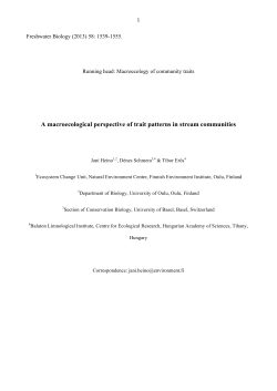 A macroecological perspective of trait patterns in stream communities