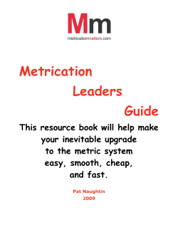 Metrication Leaders Guide