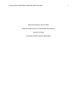 RHETORICAL ANALYSIS: INTO THE WILD