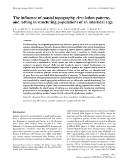 The influence of coastal topography, circulation patterns, and rafting