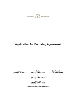 Application for Factoring Agreement