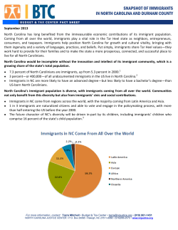 Immigrants are Vital Assets to NC`s