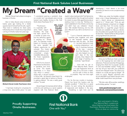 My Dream &ldquo;Created a Wave&rdquo; - First National Bank of Omaha