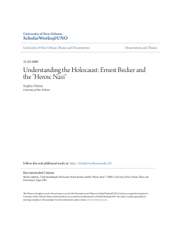 Understanding the Holocaust: Ernest Becker and the "Heroic Nazi"
