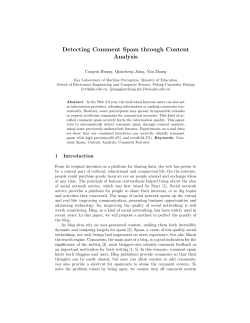 Detecting Comment Spam through Content Analysis